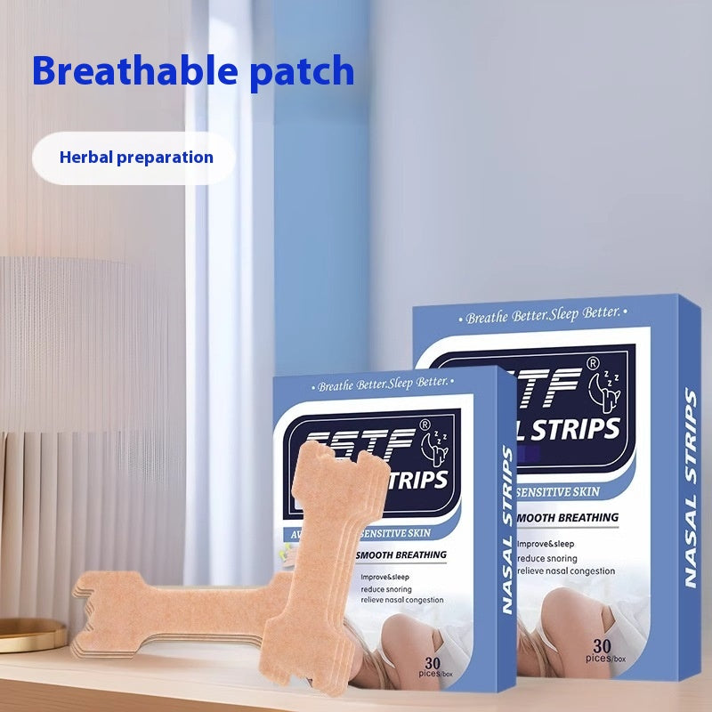 Anti-Snoring Nose Strip Stickers - 30 Herb Ventilation Nasal Patches