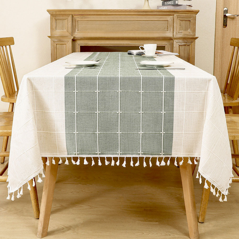 Waterproof Cotton Linen Tablecloth for Farmhouse Dining Tables