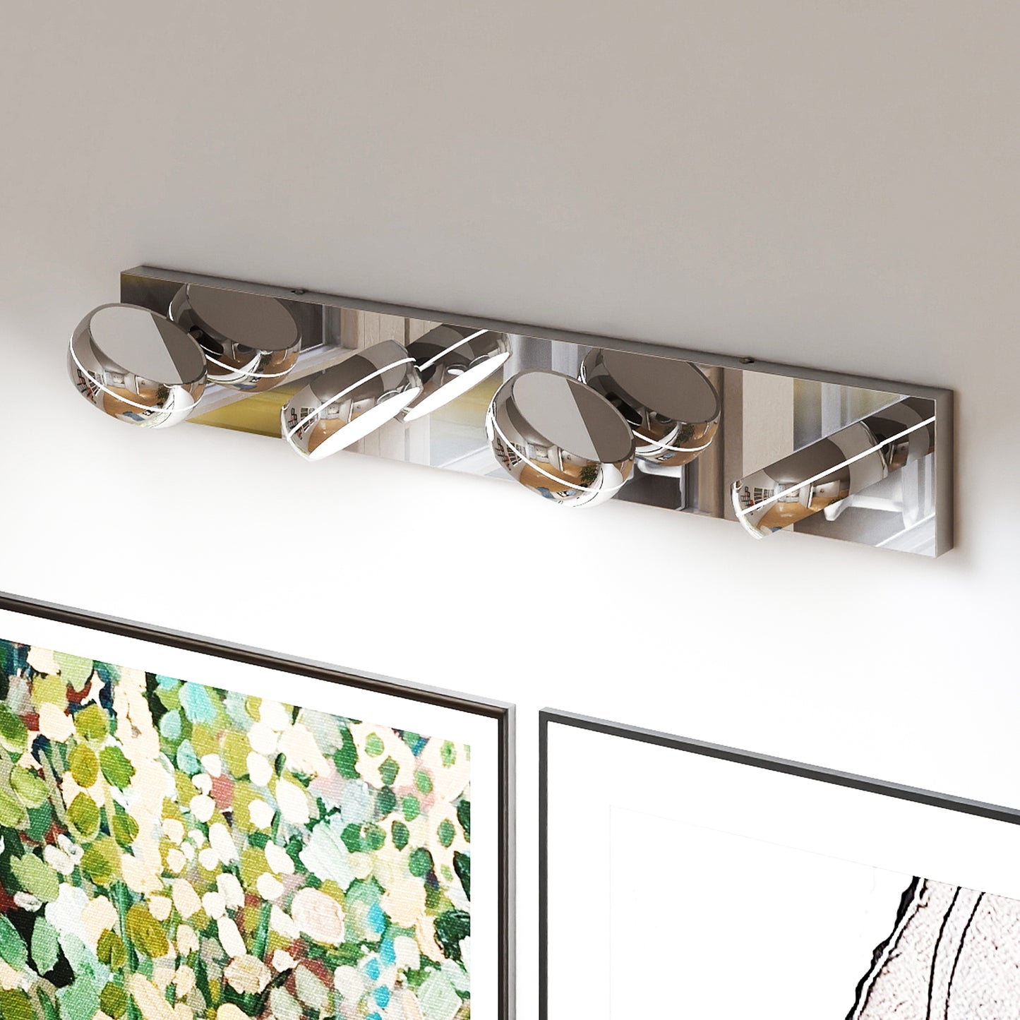 Modern 28in LED Vanity Light Fixture for Bathroom - Chrome