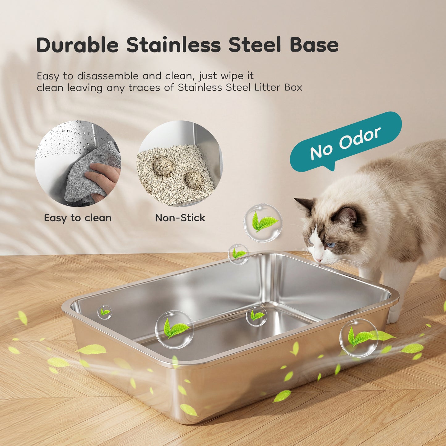 Double-Entry Convertible Cat Litter Box with Lid and Storage