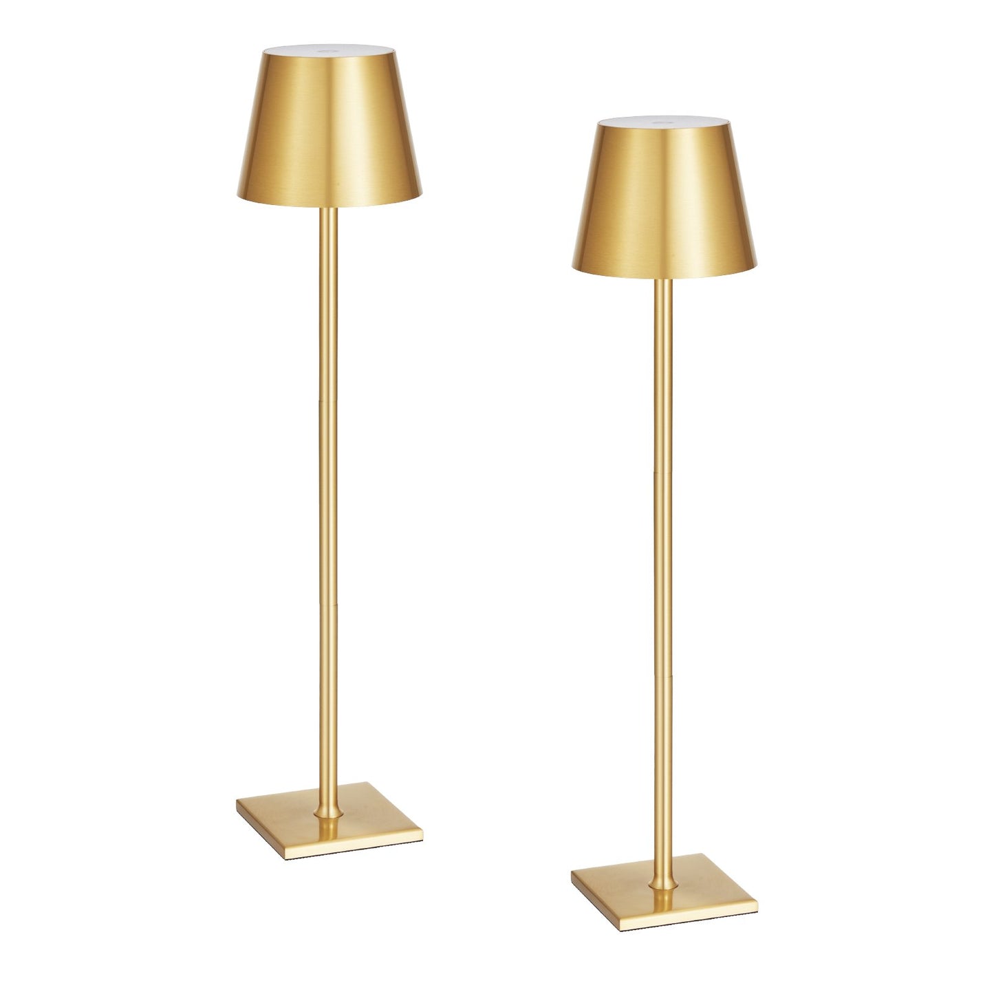 Rechargeable Cordless Table Lamp Set - Adjustable Height Gold, 2 Pack