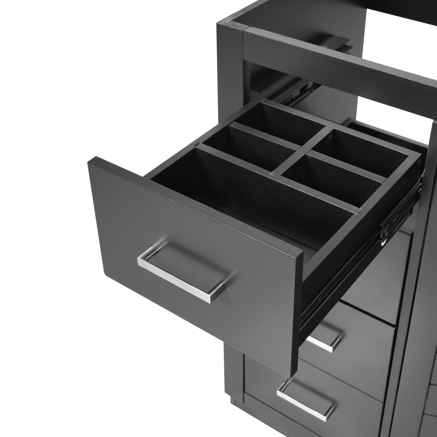 36-Inch Black Bathroom Vanity with Solid Wood Frame & 3 Drawers