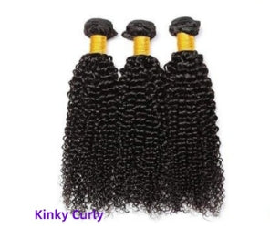 Human Hair Extension Bundles - Natural, Body Wave, Kinky Curly & Water Wave Styles