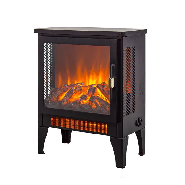 17 Inch Freestanding Electric Fireplace Heater with 3D Flame Effect