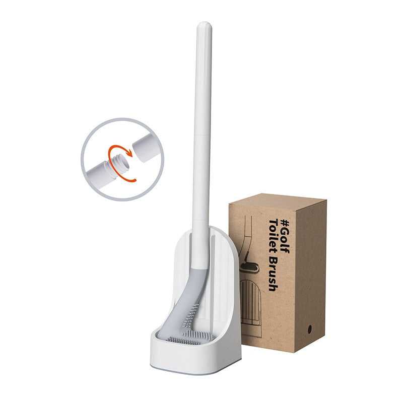 Long Handle Detachable Toilet Brush with Base - Flexible No Dead Angle Cleaner