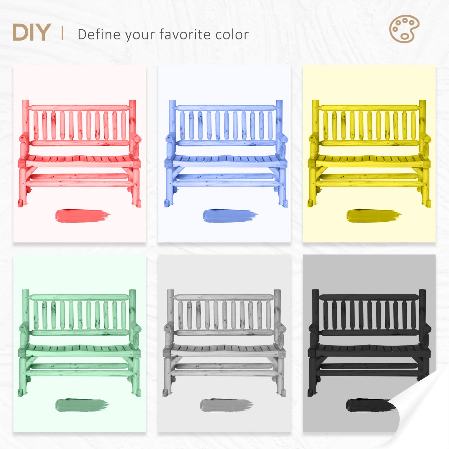 Heavy Duty 2-Person Rocking Chair - Natural Fir Wood Loveseat