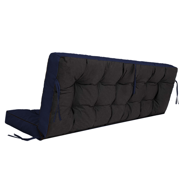 Outdoor Swing Cushion 70 Inch Waterproof 4-Inch Thick Replacement with Backrest & Ties - Dark Blue