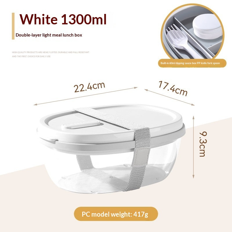 Reusable Plastic Salad Storage Box Set - Leakproof Food Organizer