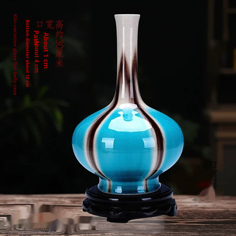 Color Changing Glazed Ceramic Vase - Neo-Chinese Style Home Decor