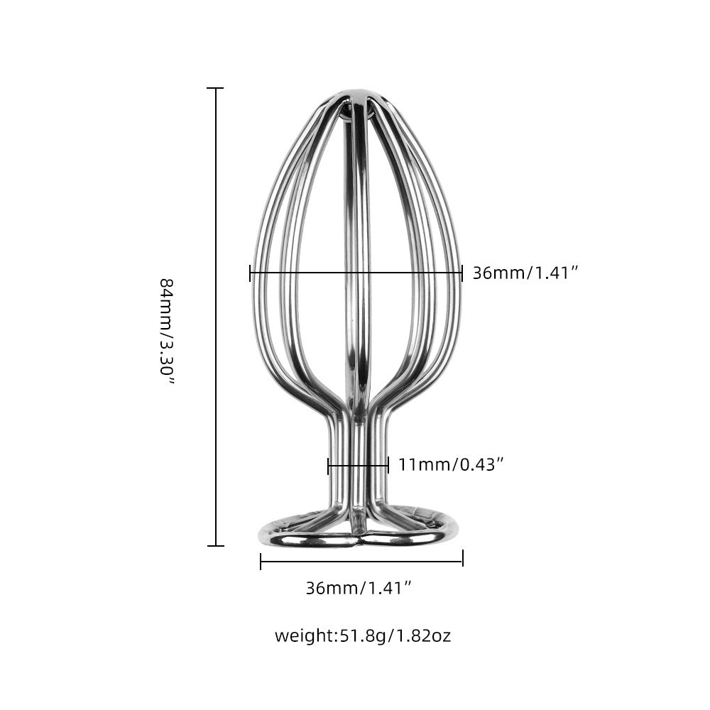 Metal Hollow Flared Anal Dilator Set with Round Base - Stainless Steel, Multiple Sizes