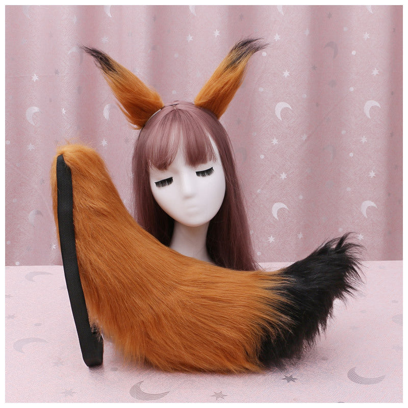 Cute Plush Fox Ear Headband with Tail for Parties and Photos - Multiple Colors