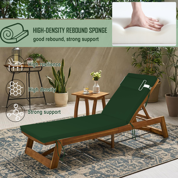 Waterproof Outdoor Chaise Lounge Cushion - 80x26x3 In.