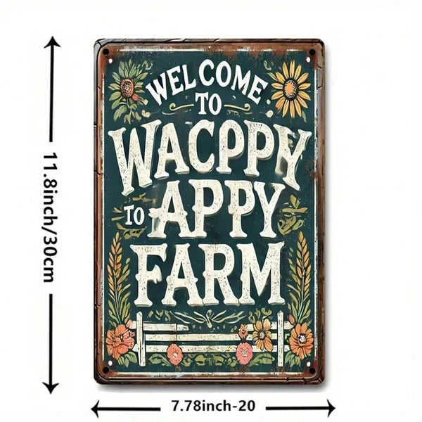 Welcome to Farm Vintage Rustic Metal Sign - 8x12 Inch Plaque
