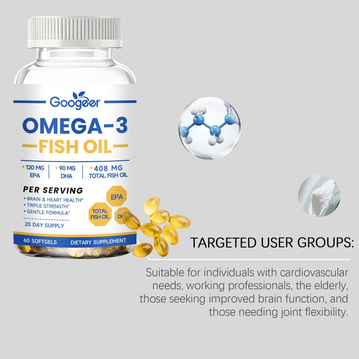 Omega-3 Fish Oil Softgels - 60 Capsules