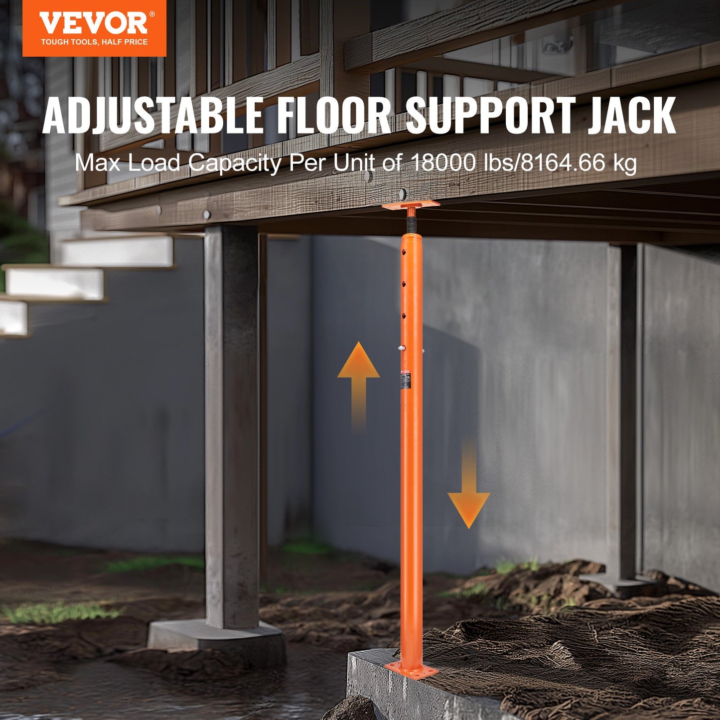 Adjustable Floor Jack Post for House Leveling Heavy-Duty Support 53-93 Inches