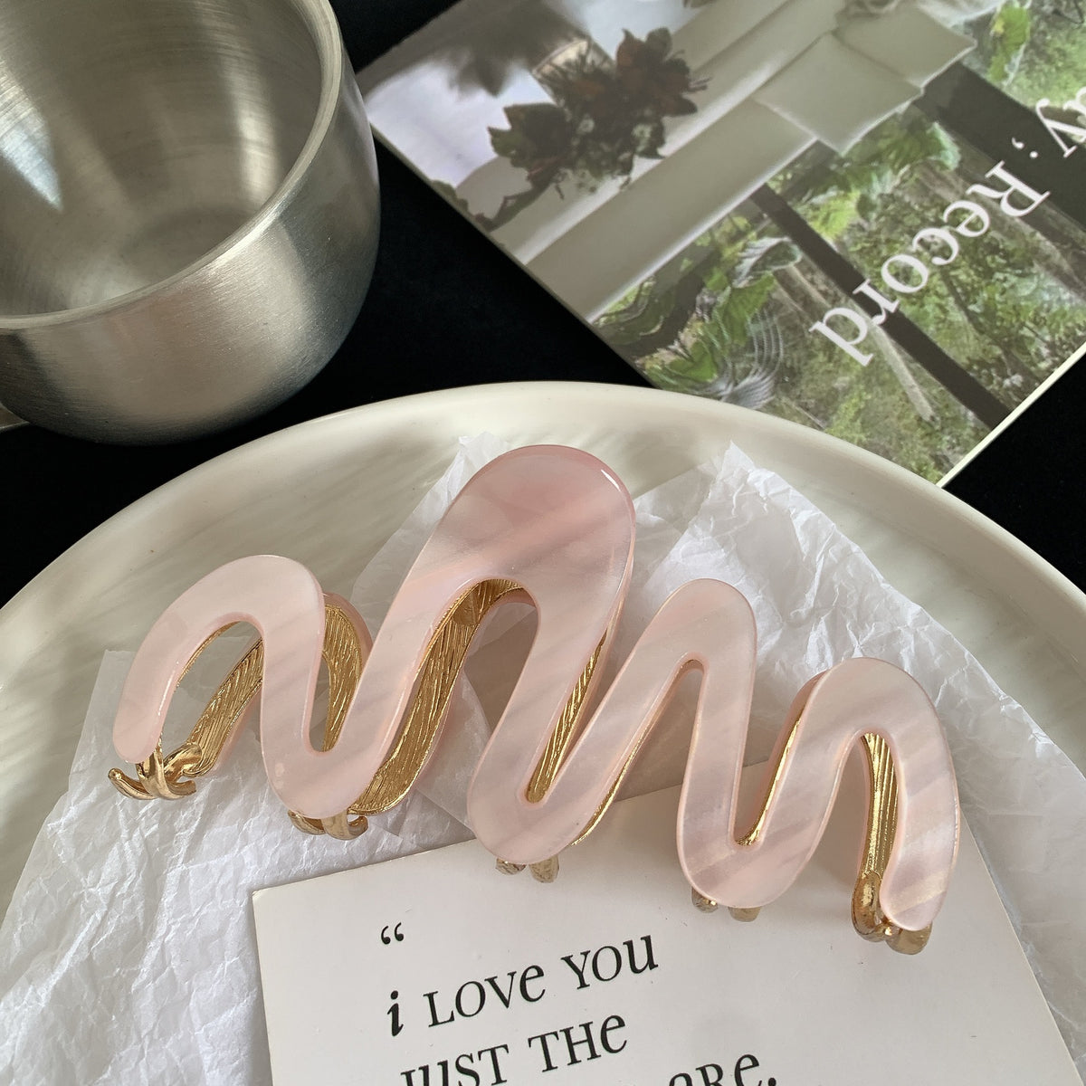 Acetate Wavy Hair Clip for Women