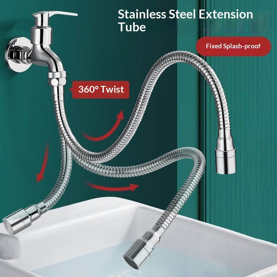 Universal Faucet Extender Water Inlet Pipe Stainless Steel 20cm-50cm