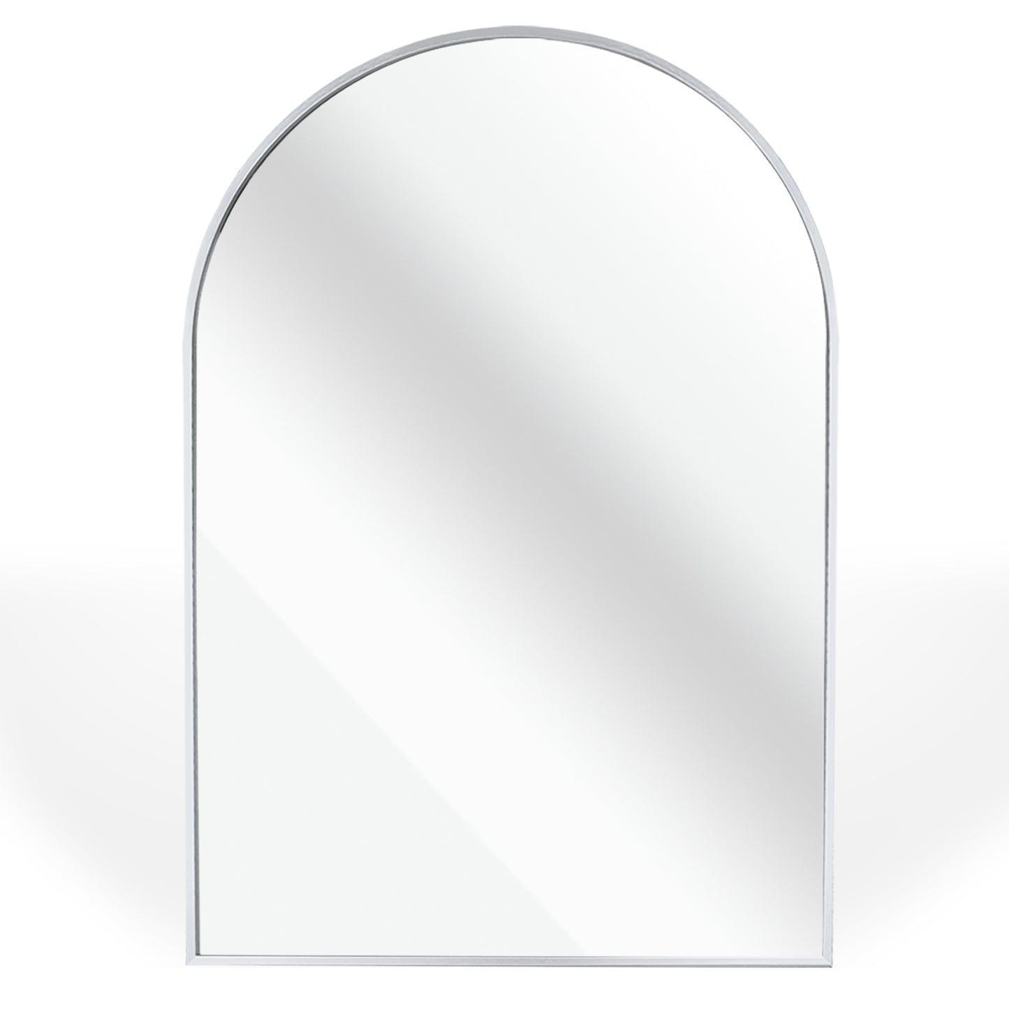 24x32 Inch Arched Silver Metal Framed Wall Mirror