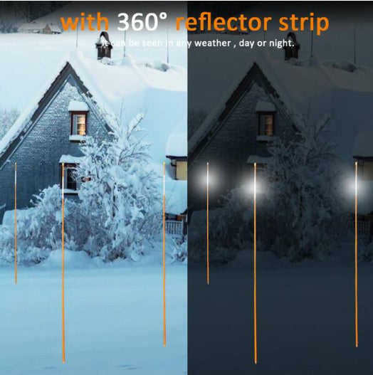 Reflective Snow Markers - 20 Pack, 48 in Durable Fiberglass