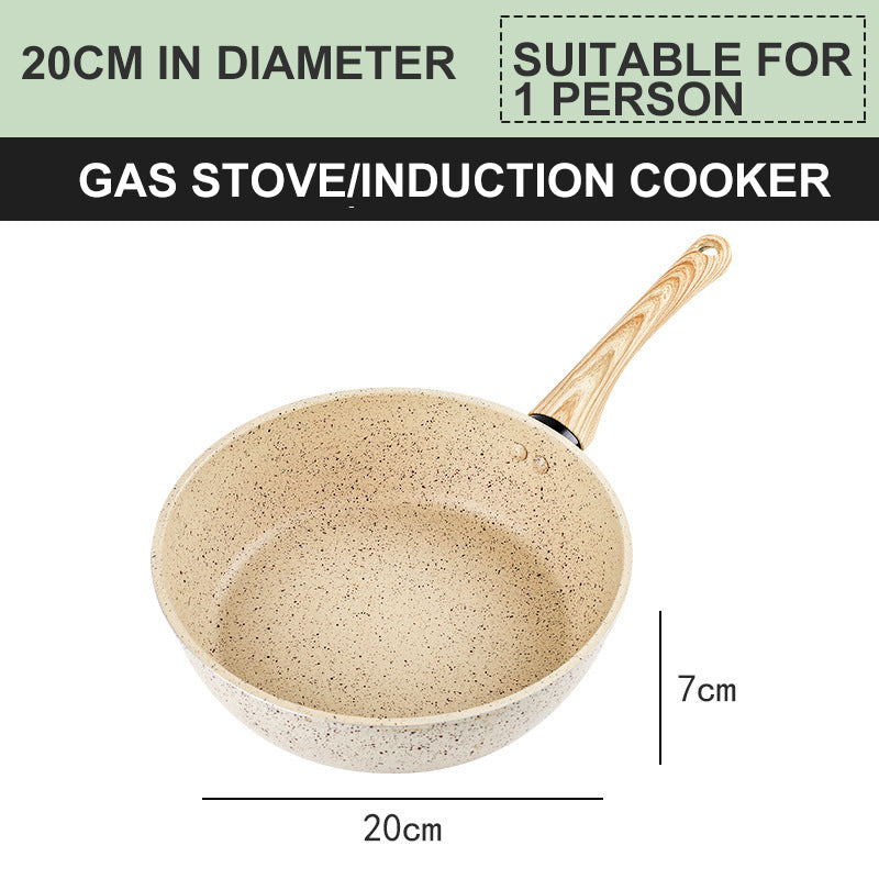 Non-Stick Medical Stone Wok Pan - Smokeless Aluminum Cooking Tool
