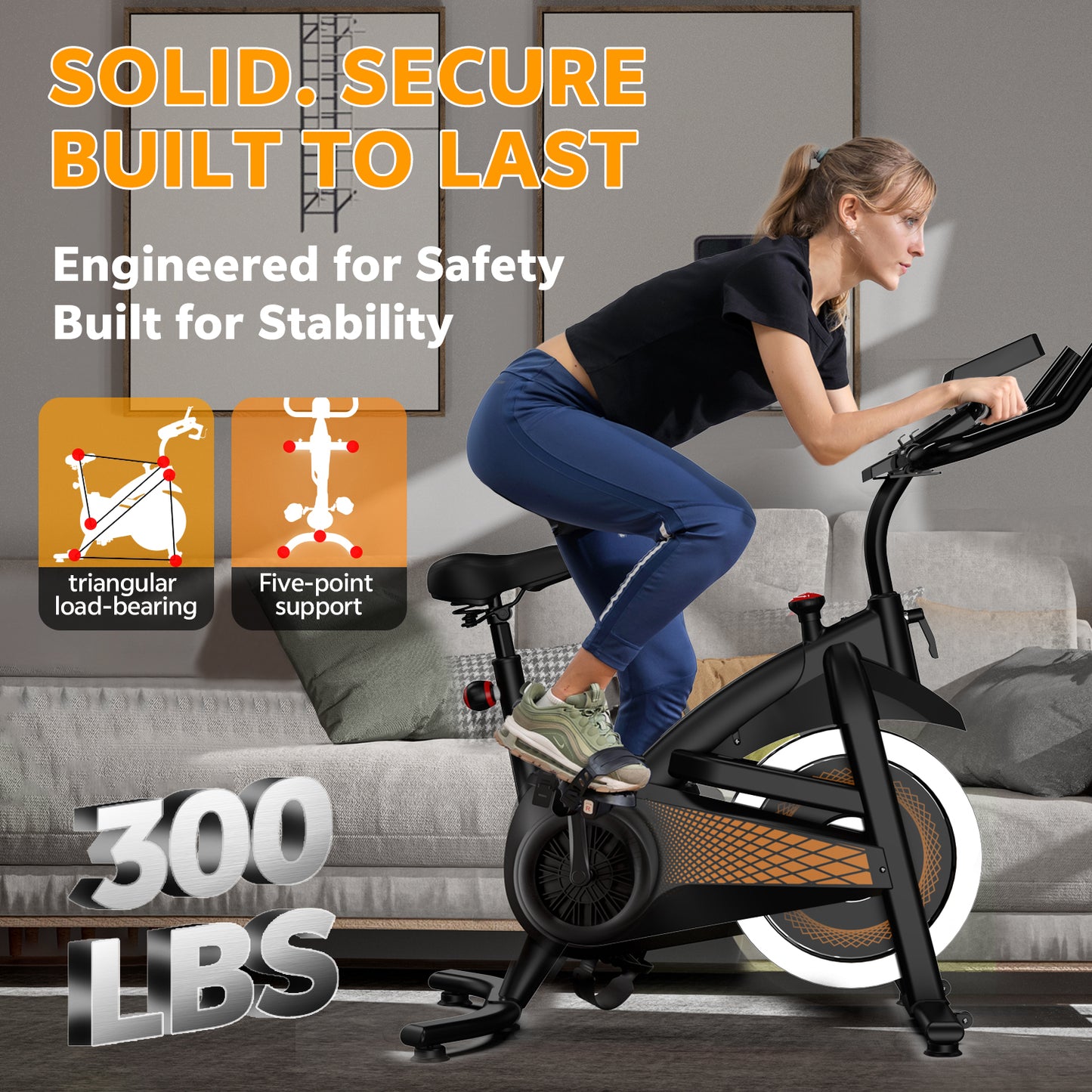 Adjustable Magnetic Resistance Exercise Bike with Tablet Mount