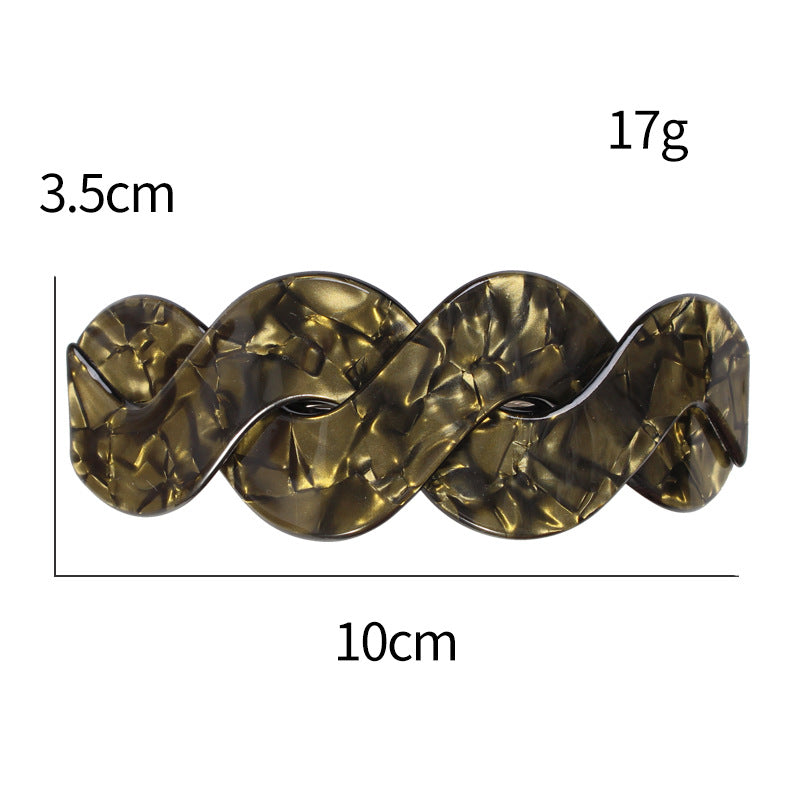 Women's Acrylic Bow Hairpin - Retro Geometric Design