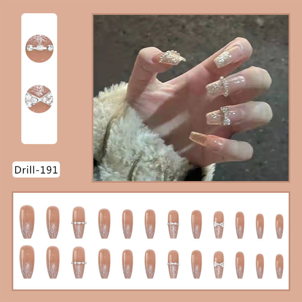 Red Glitter Christmas Nail Art Kit with Nail Tips & Glue - Easy Nail Design