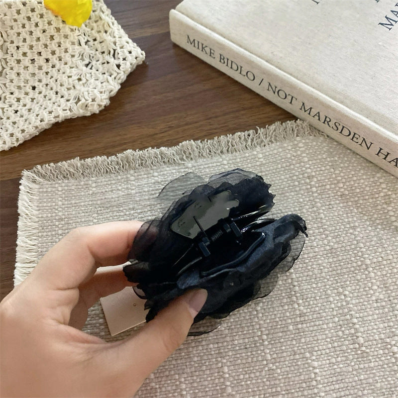 Elegant Dark Green Rose Hair Clip - High-End Hair Accessories for Women
