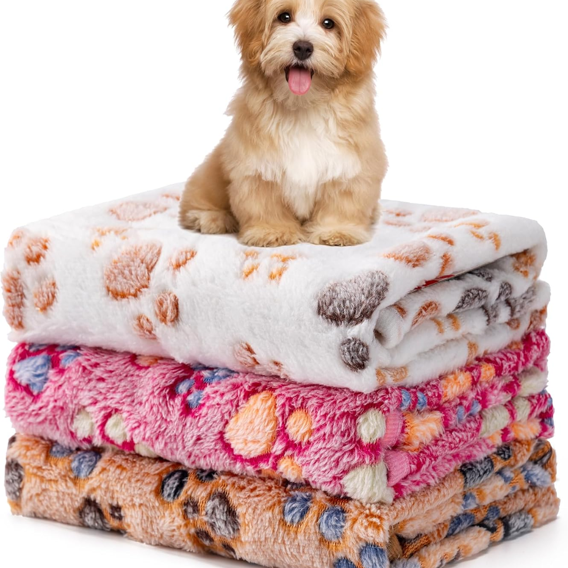 Multicolor Fluffy Pet Blanket Set - Soft Fleece Quilts for Cats & Dogs