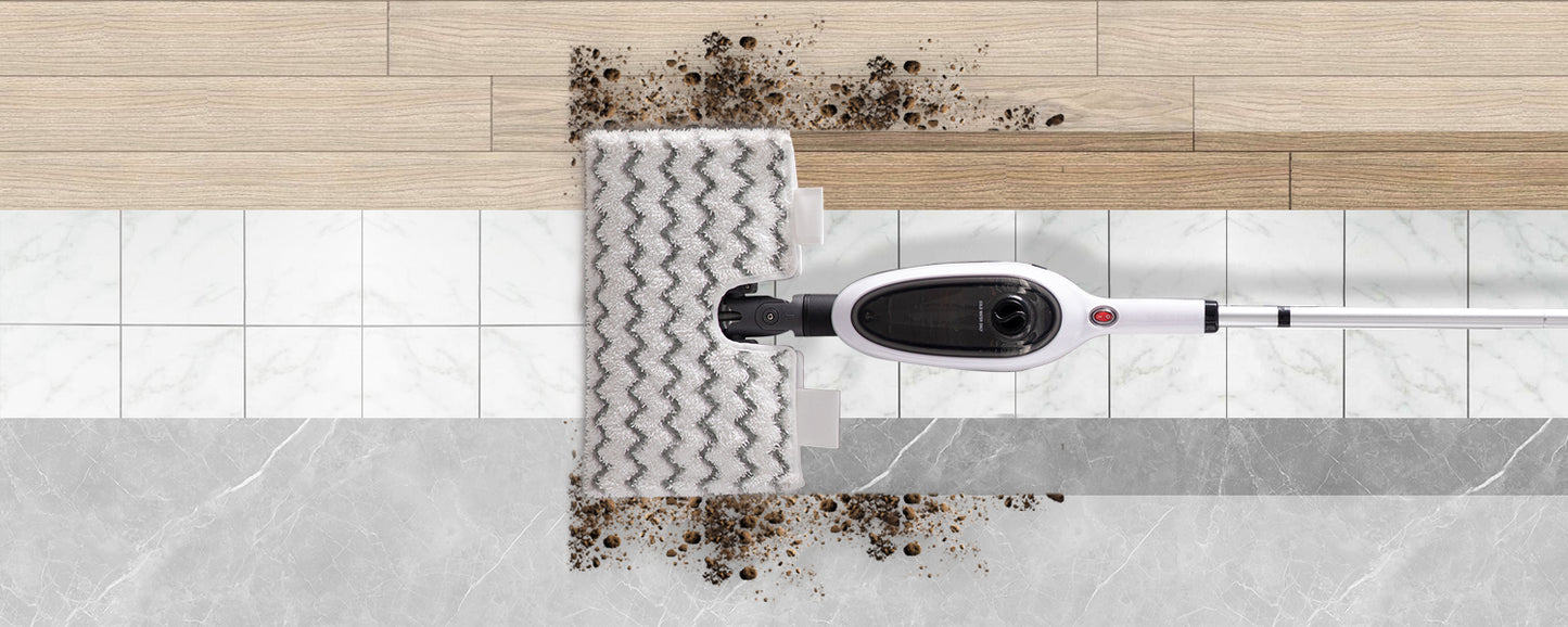 10-in-1 Steam Mop with Double-Sided Design - White