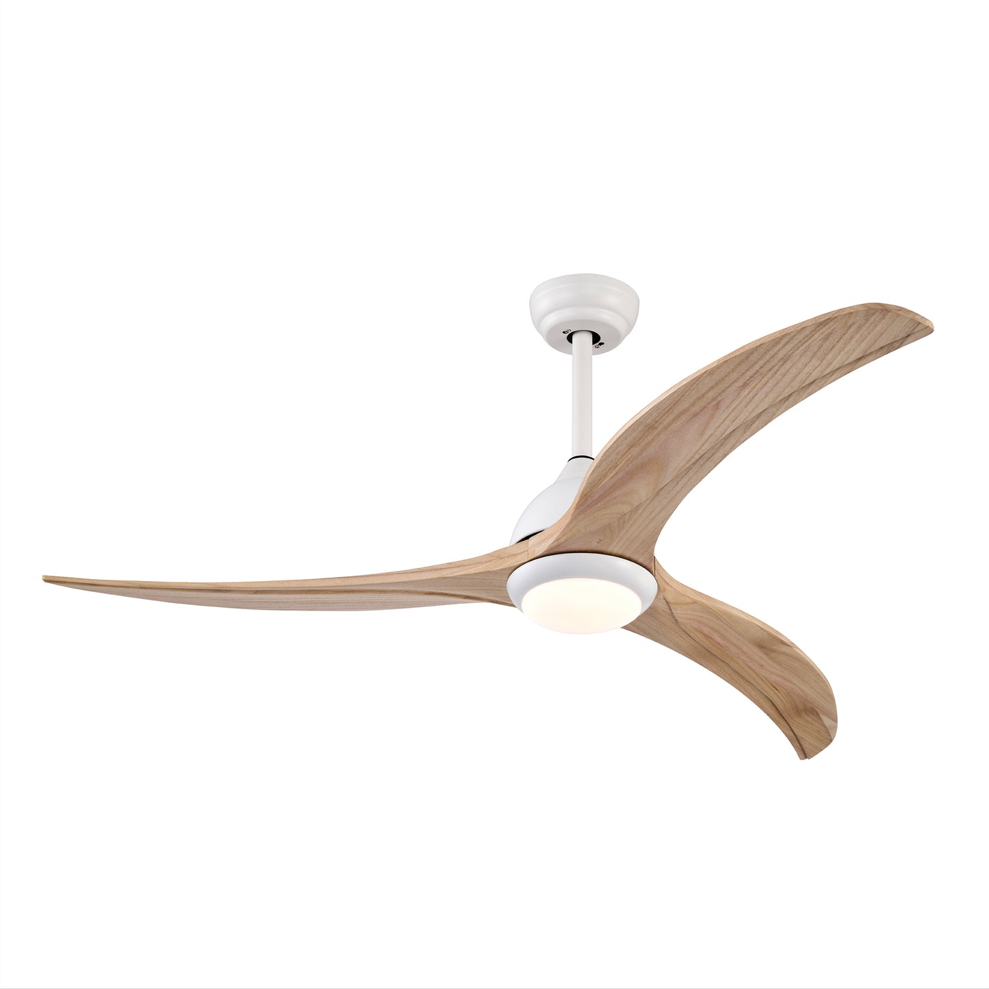 52-Inch Matte White Ceiling Fan with Light & Remote Control
