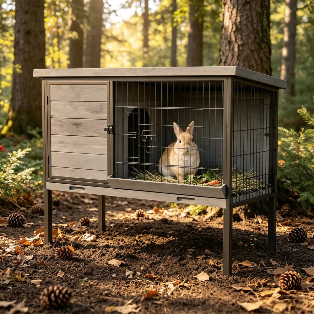 Small Animal Playpen Cage with Resting Area and Accessories