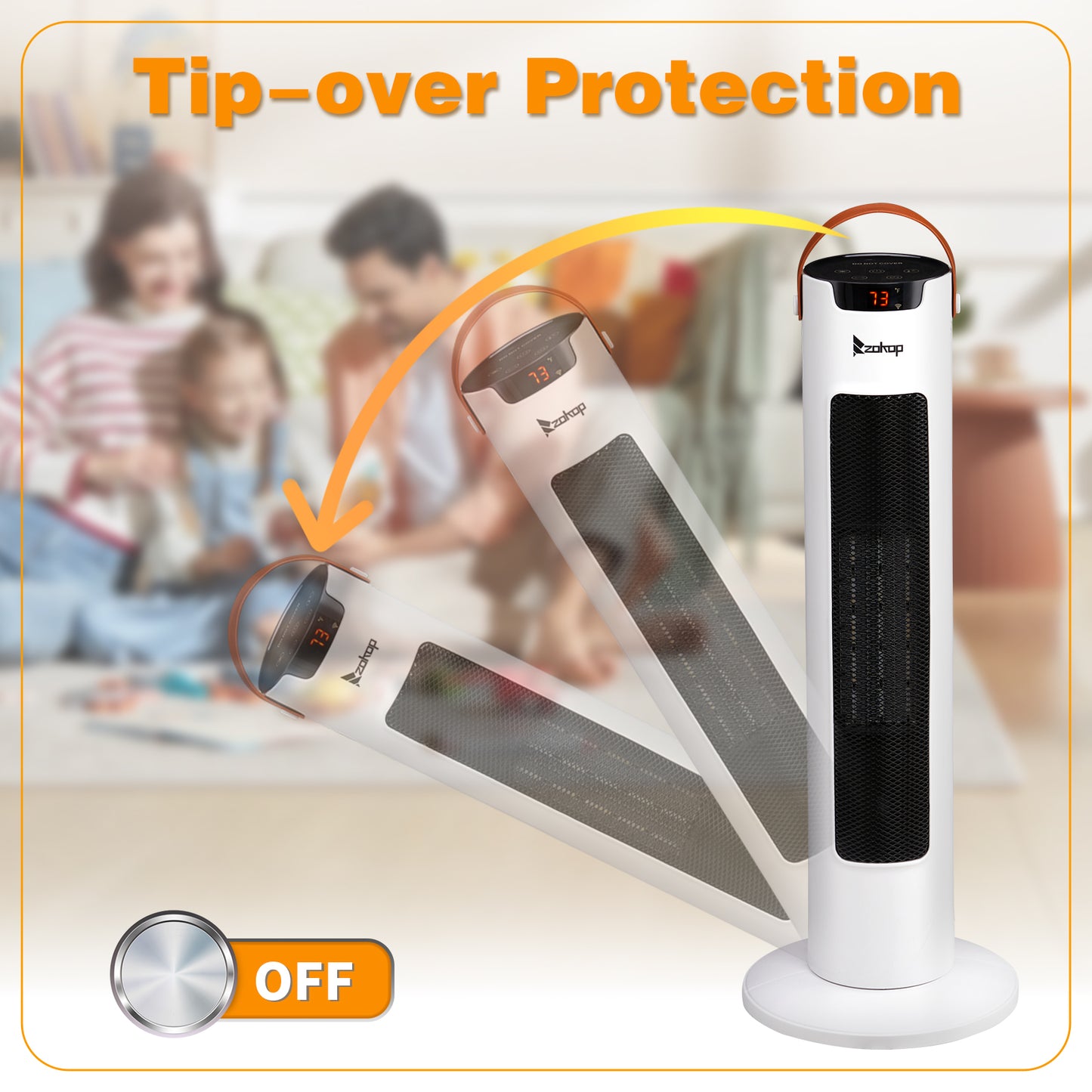 24-Inch Tower Space Heater 1500W WiFi App & Remote Control Thermostat