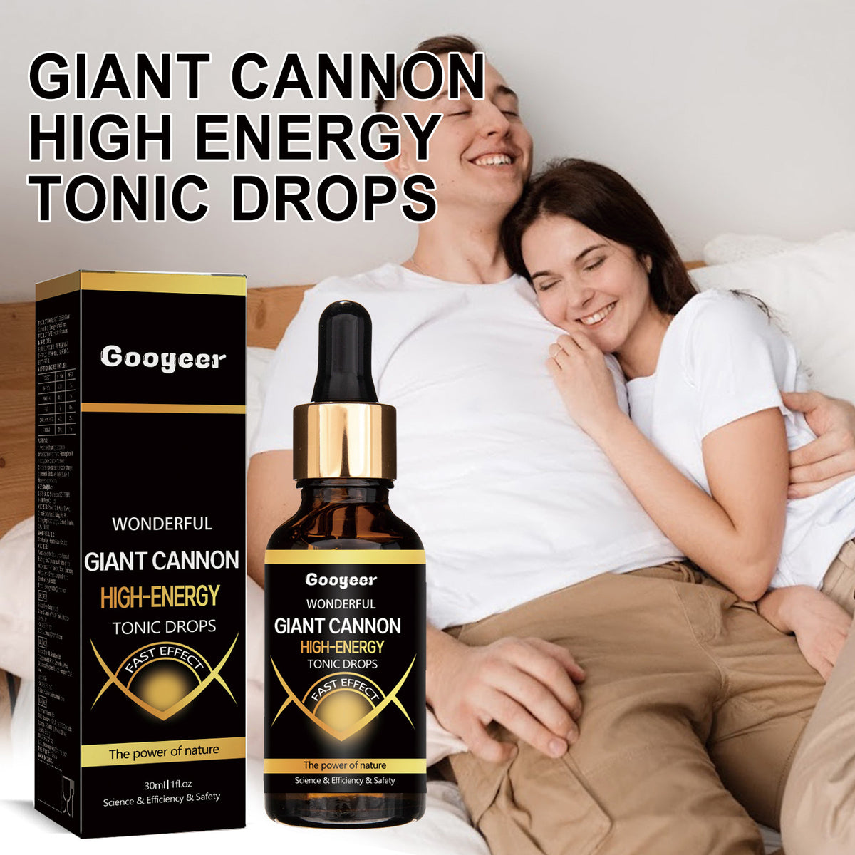 Giant Cannon High Energy Tonic Drops for Men - 30ml Body Care Supplement