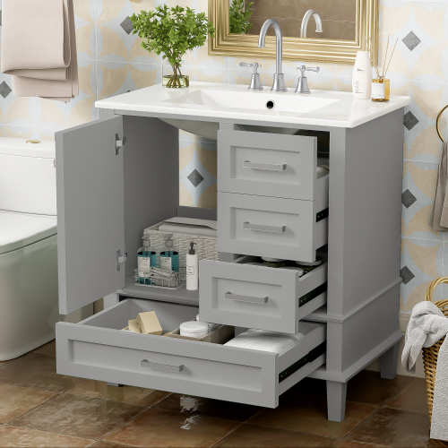 30" Bathroom Vanity Set with Sink Combo and Soft Closing Door