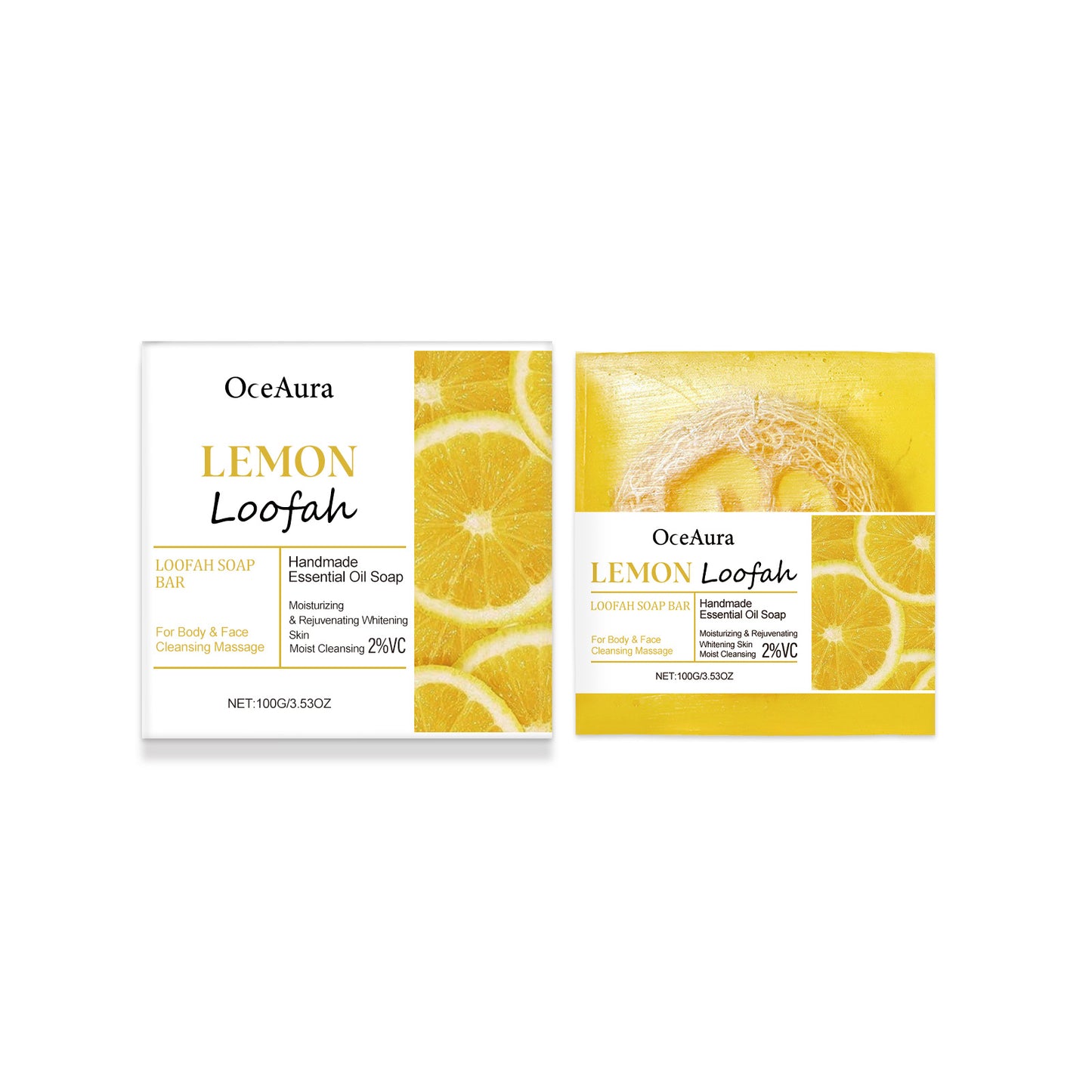 Lemon Loofah Bath Soap - Deep Cleansing & Oil Control Bar Soap