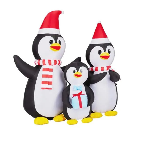 6FT Inflatable Christmas Penguin Family Decoration with LED Lights