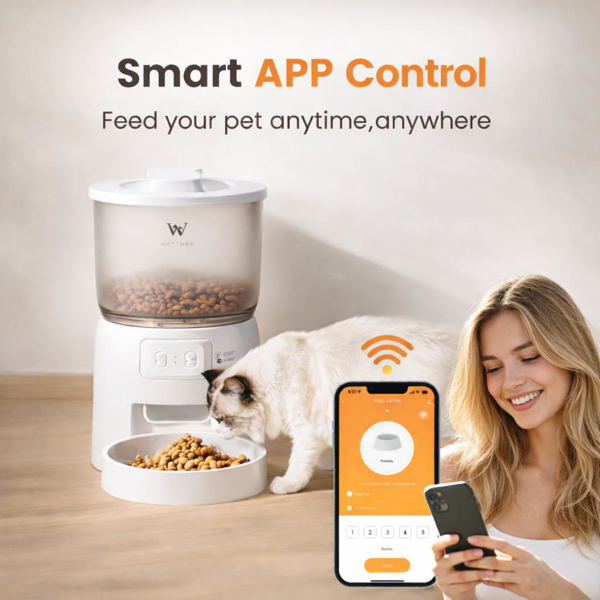 Automatic Pet Feeder 3L Wi-Fi Controlled Food Dispenser for Cats and Dogs