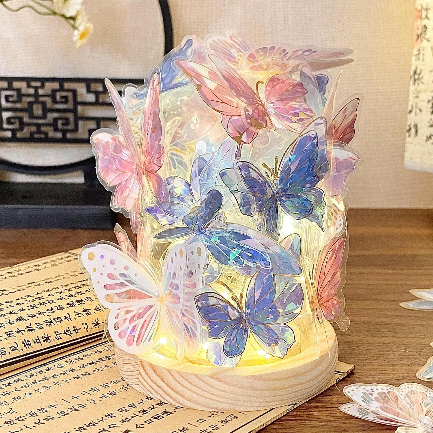 DIY Butterfly Night Light Kit - Glowing Atmosphere Lamp for Home & Kids