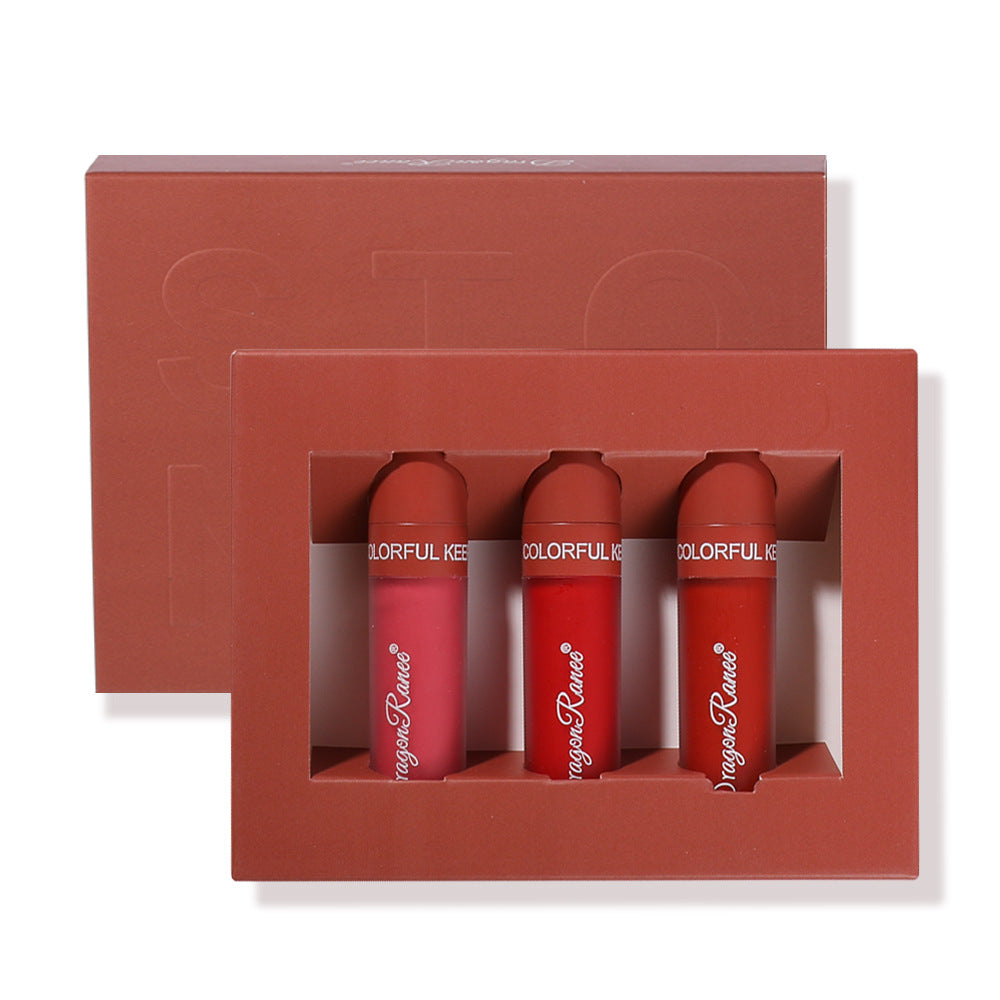 3-Piece Matte Lip Gloss Set - Long-Lasting, Non-Sticky Lip Makeup