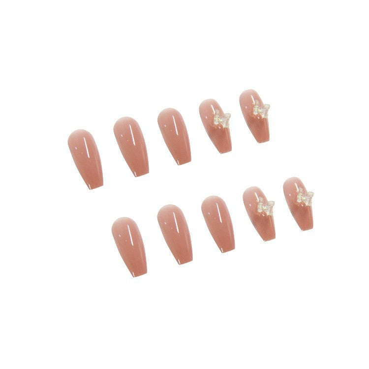 Detachable Fake Nail Stickers with Glue - Short Love & Cat's Paw Design