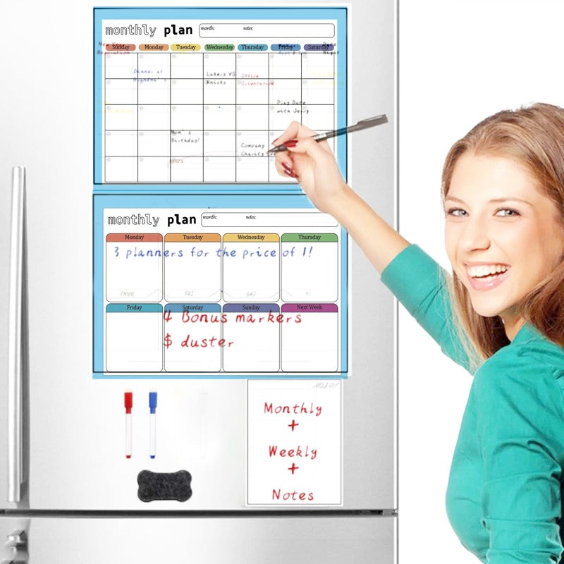 Magnetic Fridge Memo Board - Easy to Erase & Reusable