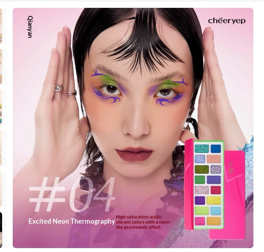 16-Color Eyeshadow Palette Matte and Shimmer Finishes for Makeup and Cosplay