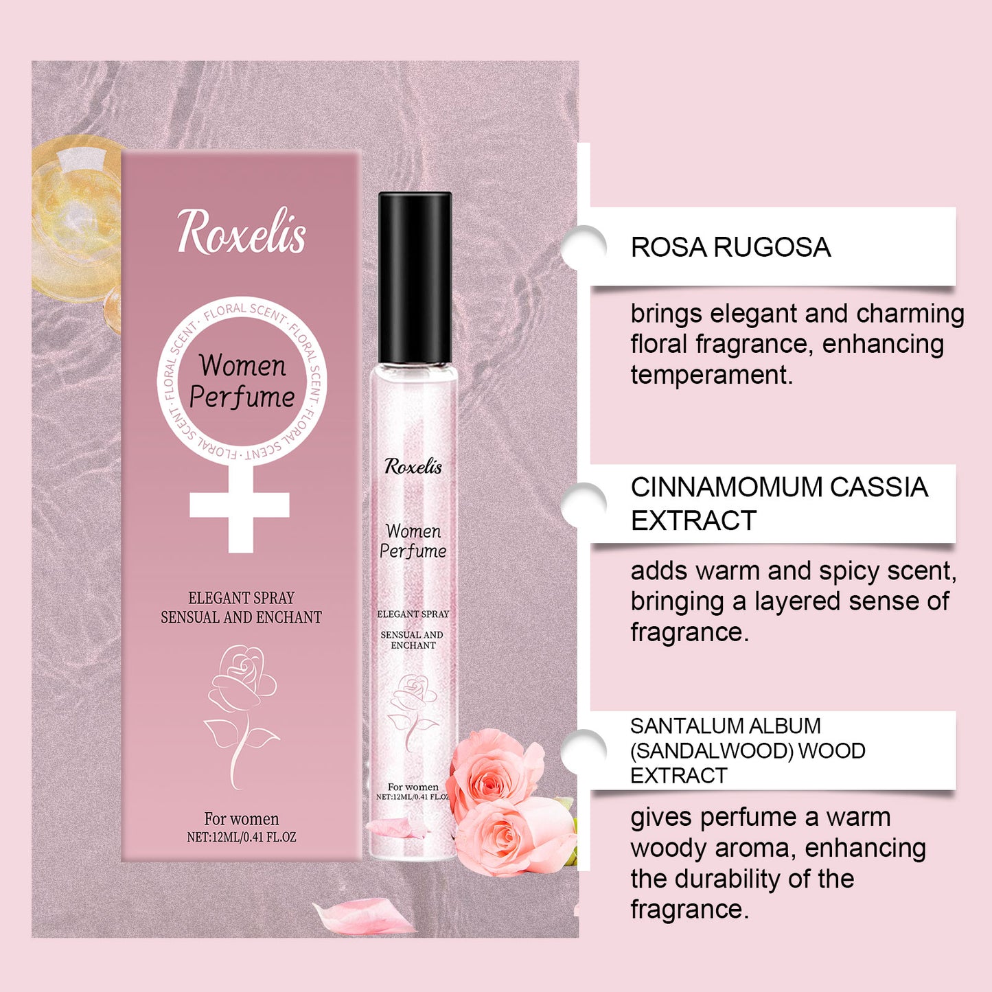 Desert Rose Perfume Spray - Elegant Long-Lasting Floral Fragrance Mist 12ml