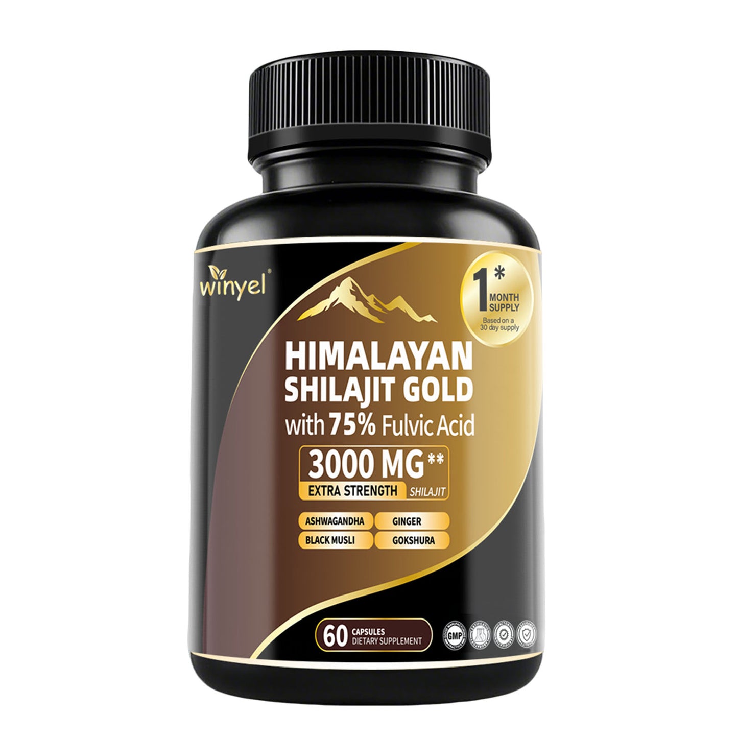 Himalayan Shilajit Capsules with Ashwagandha & Gokshura - 60 Capsules