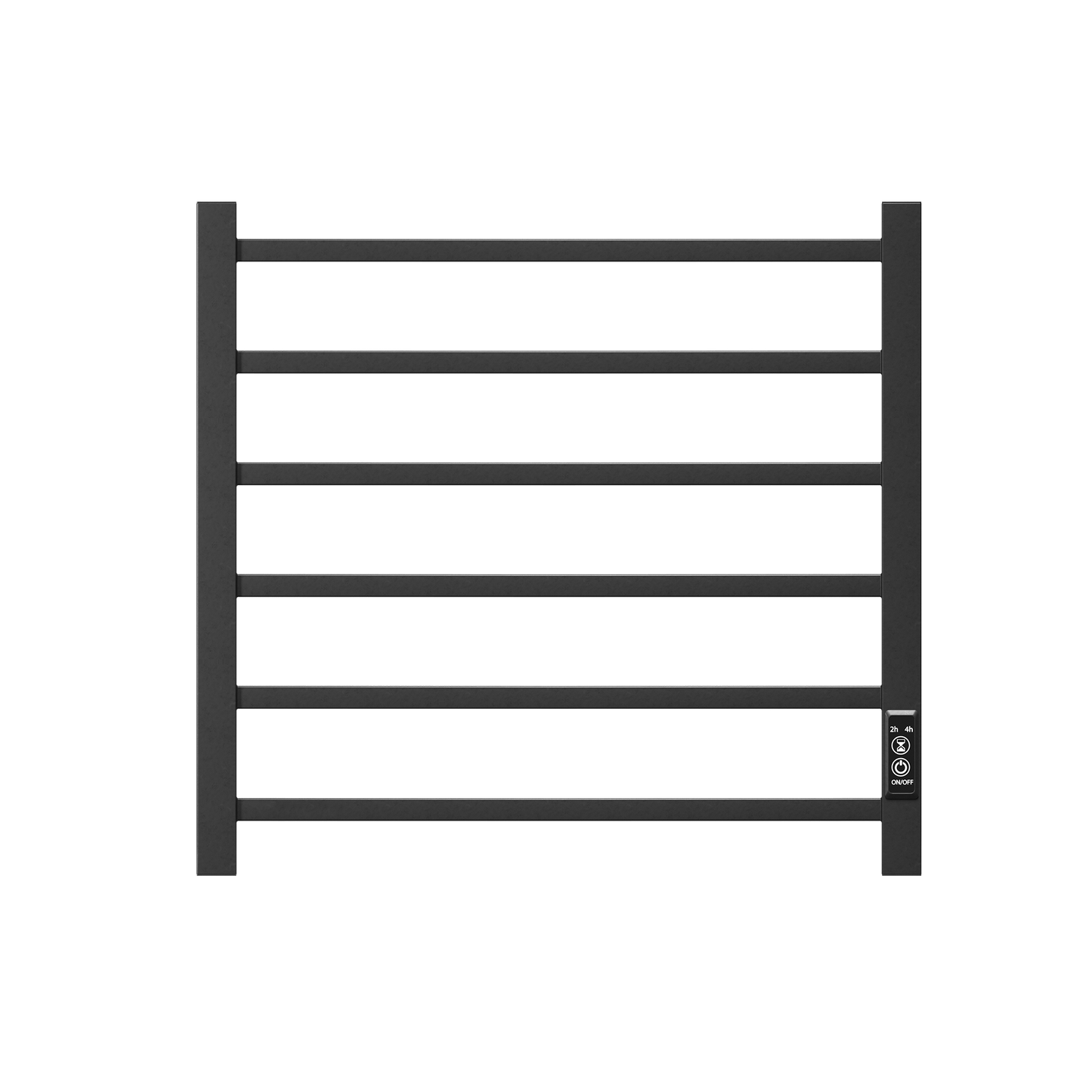 Electric Heated Towel Rack - 6 Bar Wall Mount Towel Warmer - Black