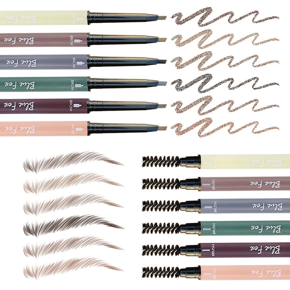Double-Headed Eyeliner and Eyebrow Pencil Set - Rotatable, Multi-Color