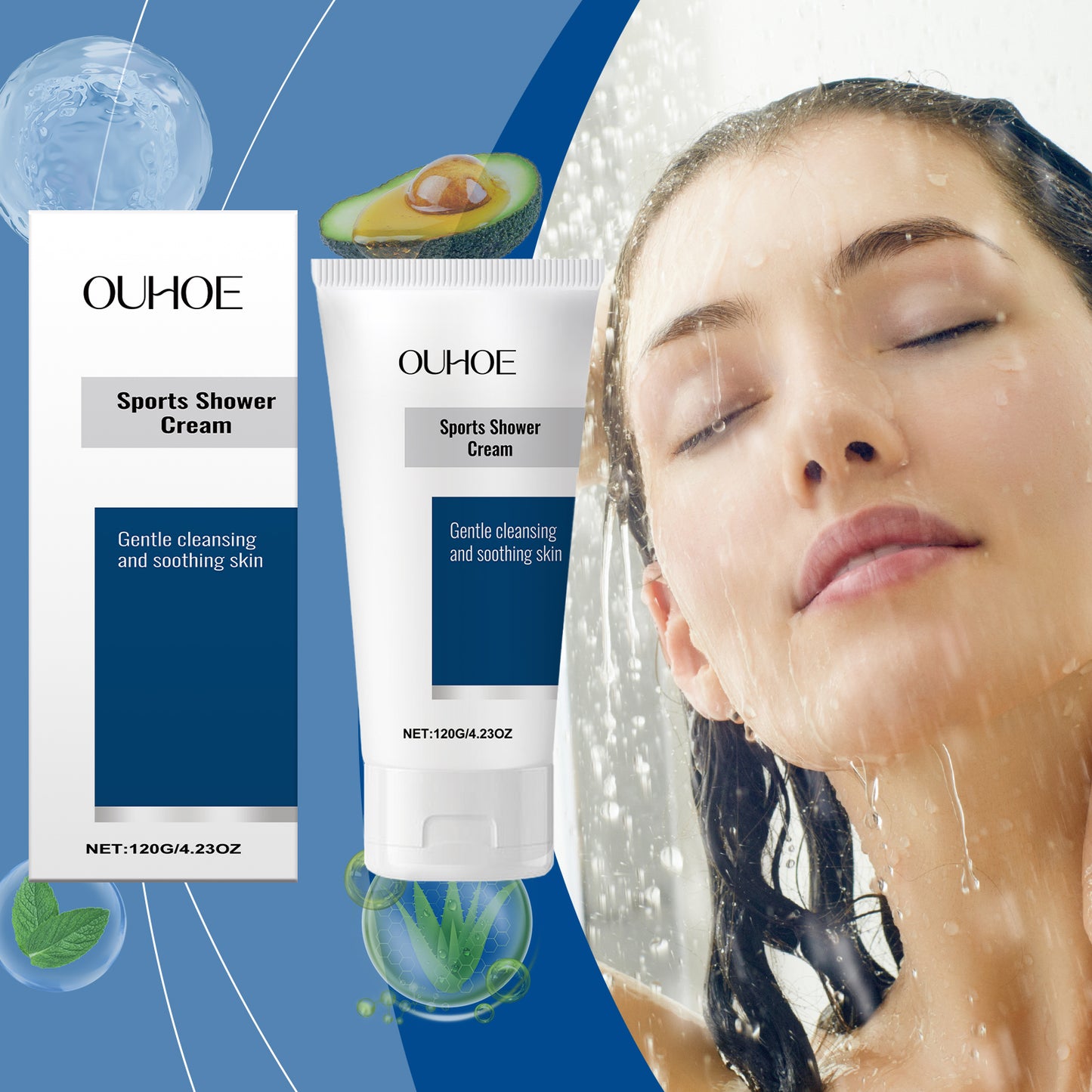 Soothing Sports Shower Lotion with Aloe Vera - Moisturizing Body Wash