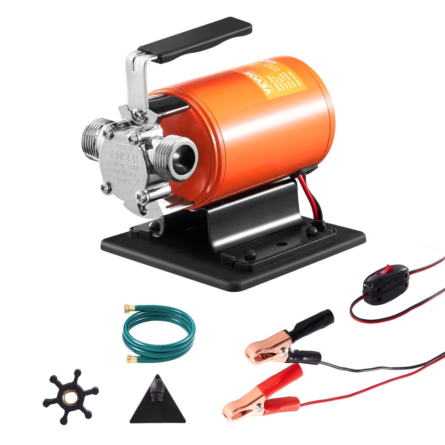 12V DC Water Transfer Pump - Portable 360 GPH Utility Pump for Garden Pool Pond