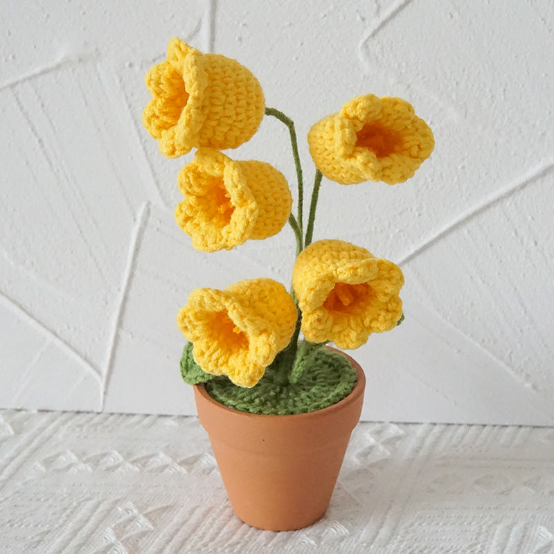 Mini Potted Artificial Flowers - Hand Woven Home Decor, All Colors